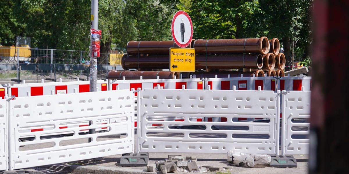 Ulica Gajowicka w trakcie przebudowy