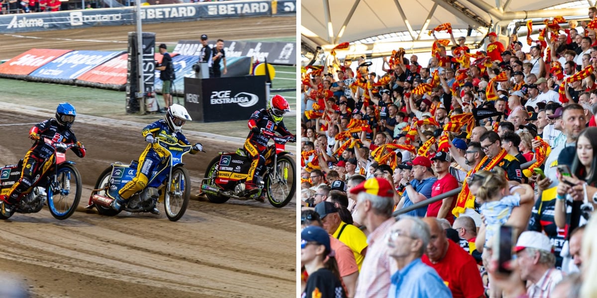 Żużlowcy na motorach, kobiety i mężczyźni, kibice na trybunach. Betard Sparta Wrocław pokonała na Olimpijskim Bayersystem GKM Grudziądz 51:39