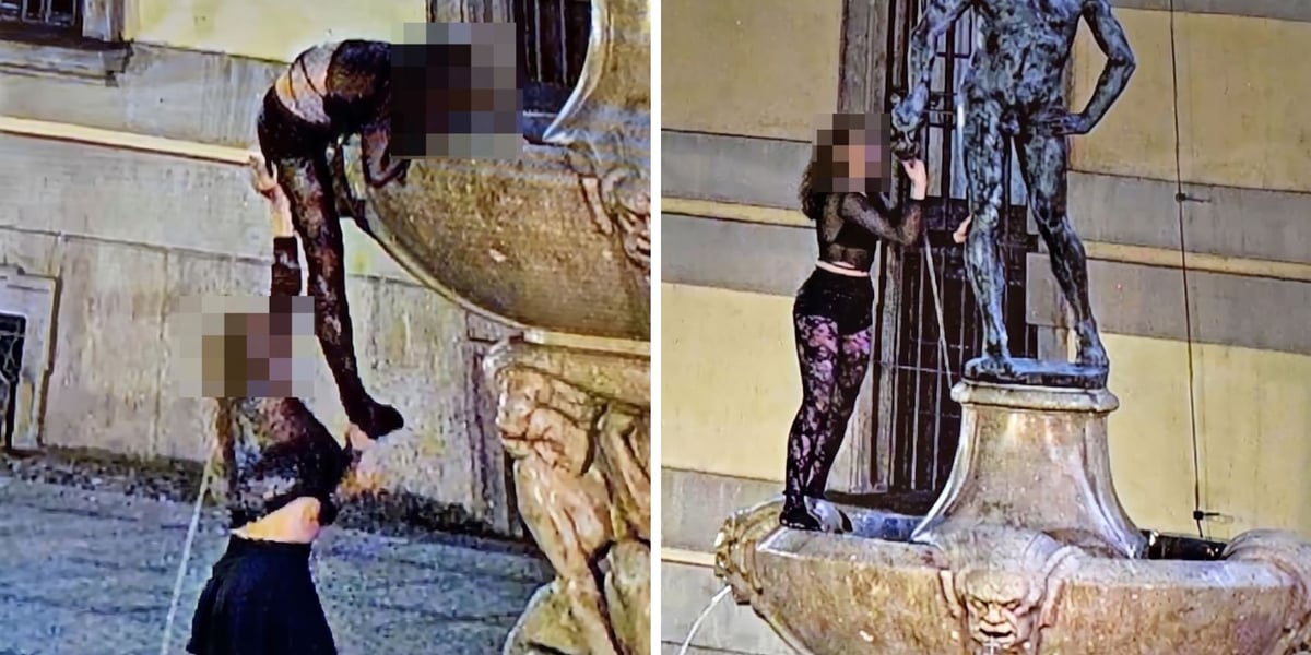 Zdjęcia z monitoringu, na którym widać moment kradzieży szpady  