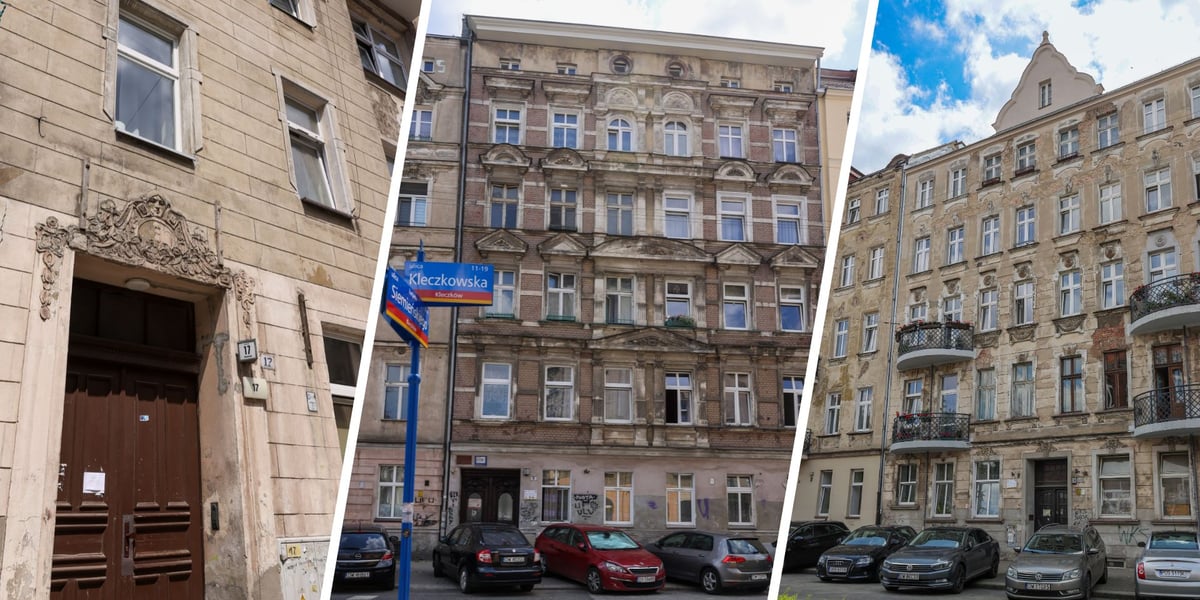 Kamienice do remontu. Od lewej: Kleczkowska 17, Kleczkowska 6 i Kleczkowska 34
