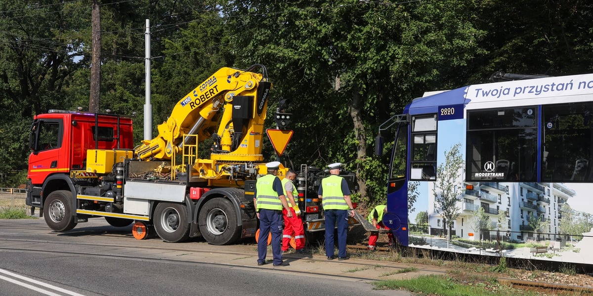 Połamany pantograf i utrudnienia w okolicach Cmentarza Grabiszyńskiego