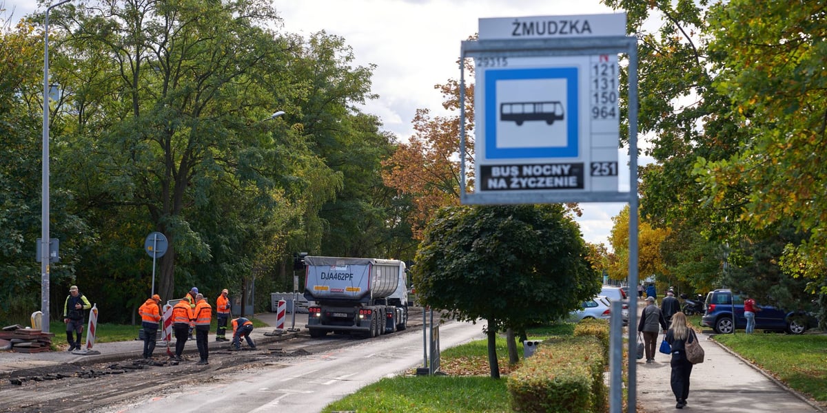 Prace na ulicy Żmudzkiej 