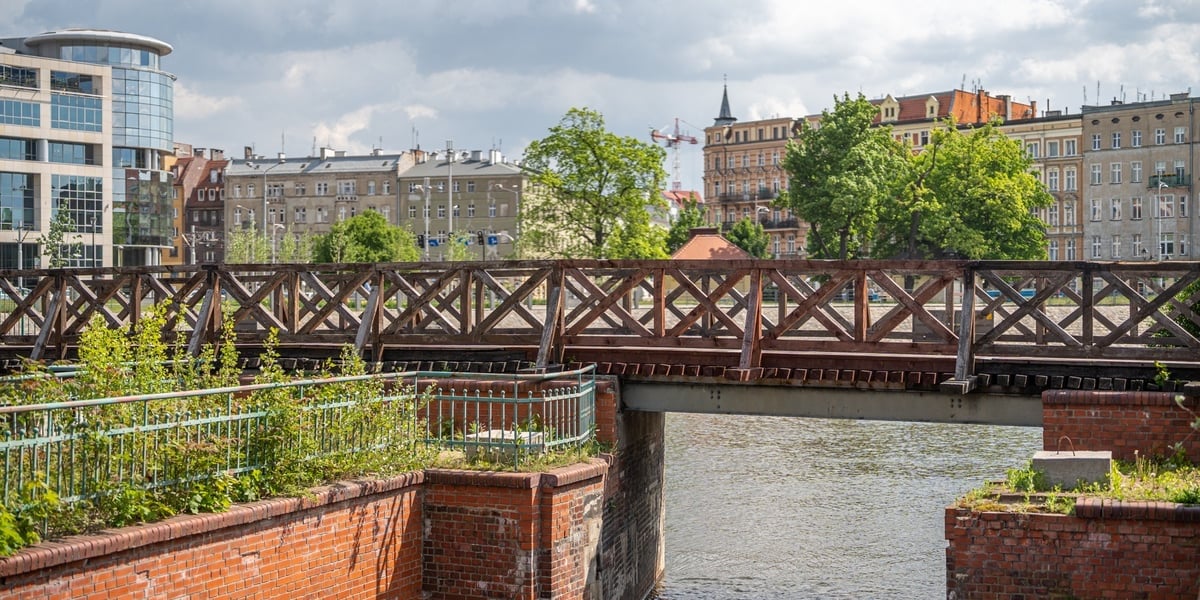 Most św. Klary pomiędzy wyspami Słodową i Bielarską