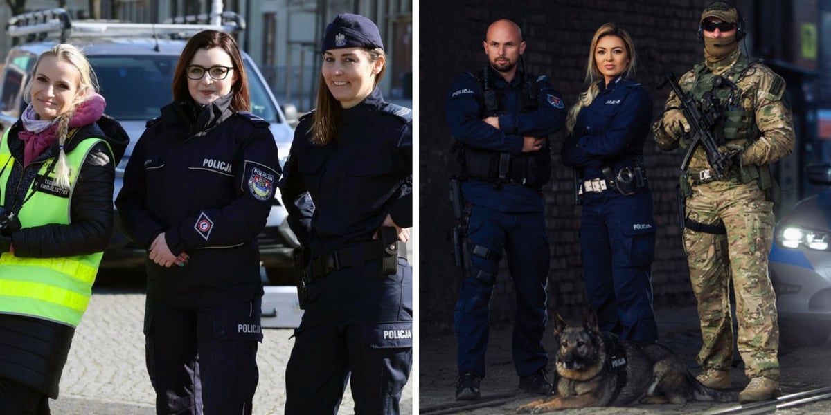 Na zdjęciu policjantki i policjanci. Policja przyjmuje do pracy we Wrocławiu