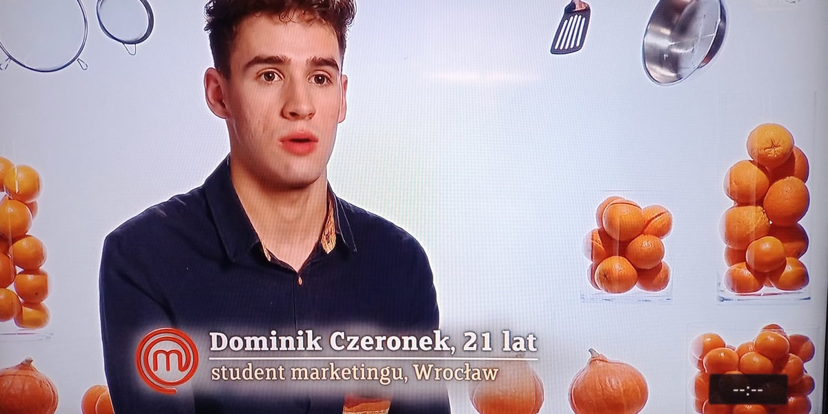 Dominik to student Wyższej Szkoły Bankowej we Wrocławiu. Teraz walczy o tytuł MasterChefa