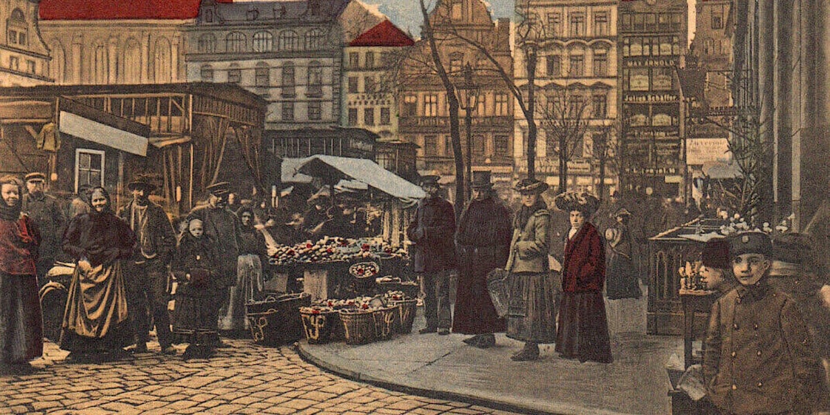 Jarmark bożonarodzeniowy w 1903 r. we Wrocławiu