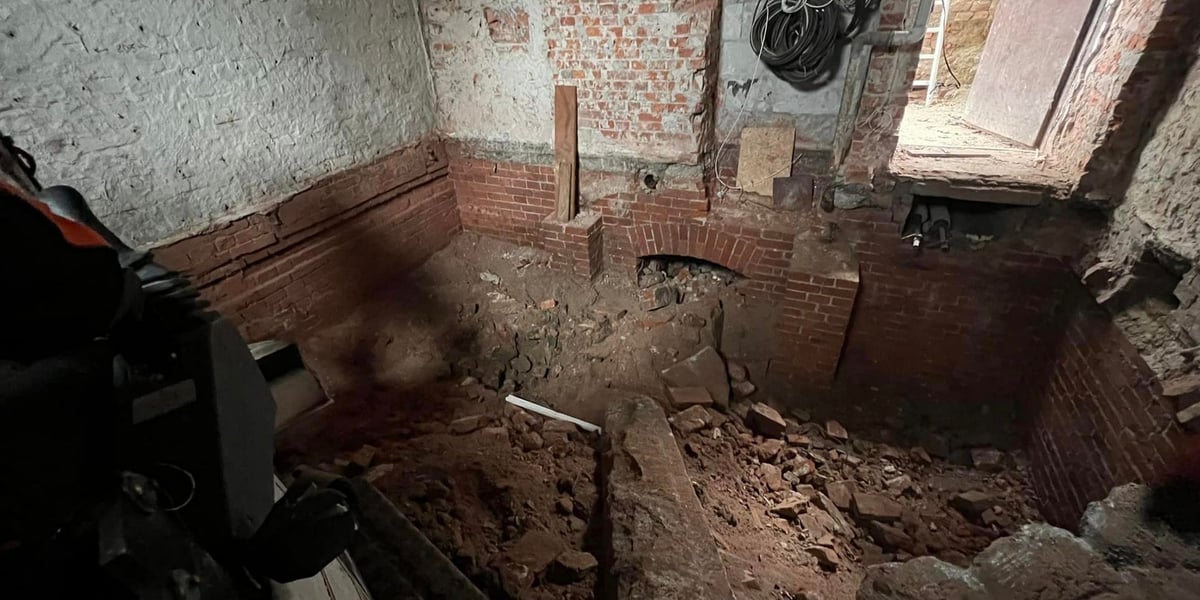 Na zdjęciu odkryte pomieszczenie podczas remontu Bastionu Sakwowego