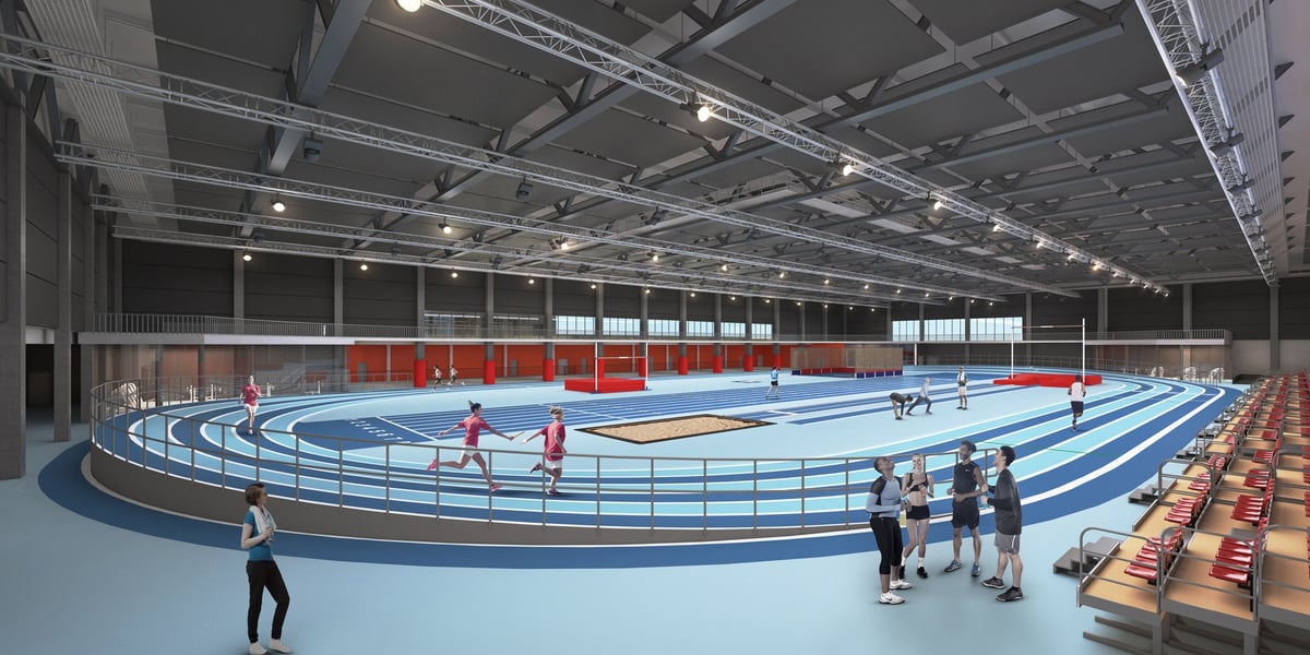 Na wizualizacji: wnętrze hali sportowej przy ul. Kłokoczyckiej