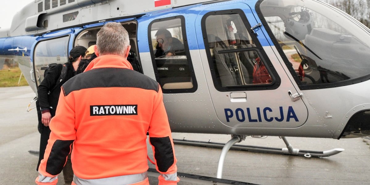 Na zdjęciu transport serca do przeszczepu