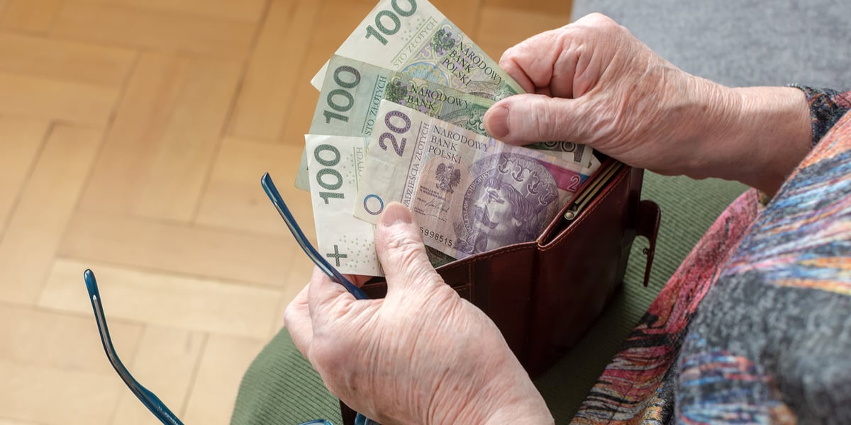 Na zdjęciu widać banknoty trzymane w dłoniach 