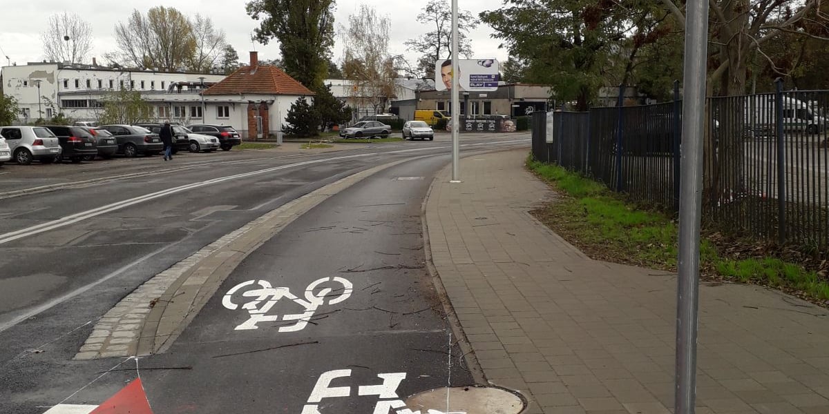 Połączenie trasy rowerowej z ul. Na Grobli - Walońskiej - pl. Wróblewskiego