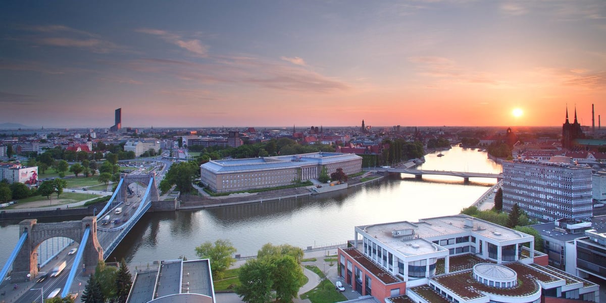 Na zdjęciu lotniczym widać Wrocław
