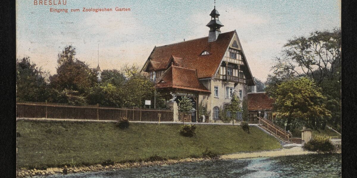 Wejście do ogrodu zoologicznego we Wrocławiu, 1912 rok.