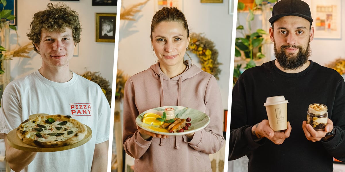 Szefowie kuchni z Nadodrza zapraszają na kulinarne święto. Od lewej szefowie kuchni z: Pizza Pany, Powoli, UL kawowe studio.