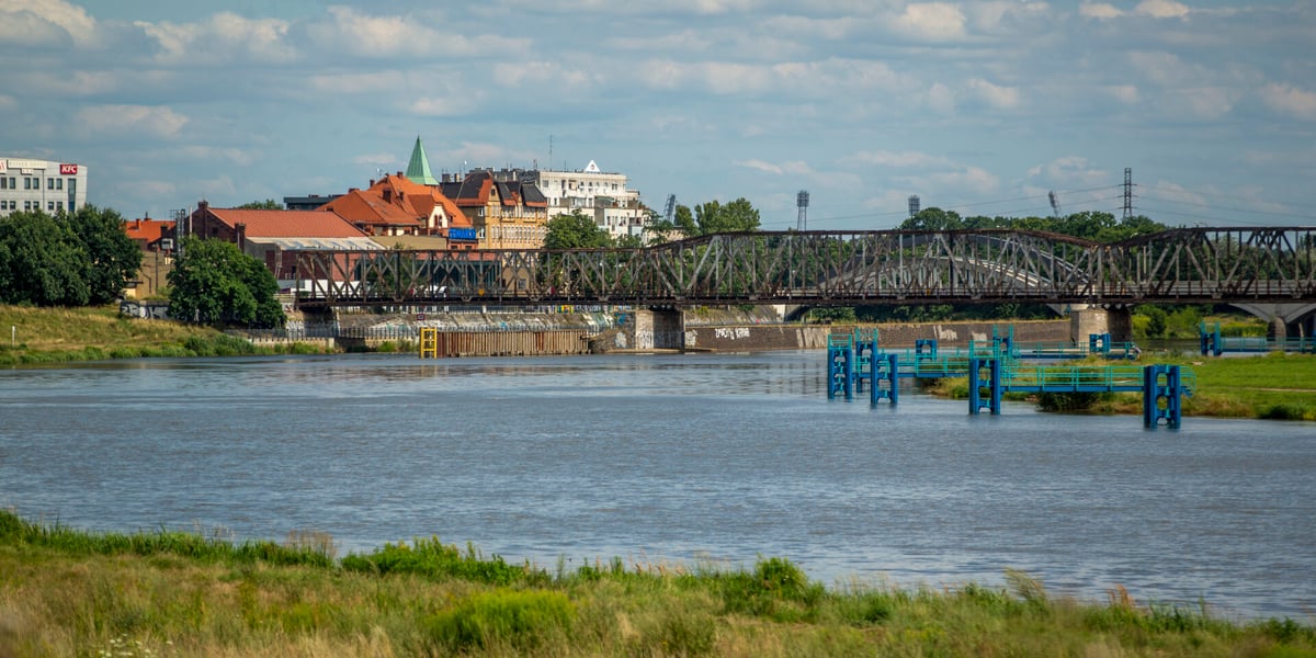 Karłowice, widok na most kolejowy nad Odrą. Zdjęcie ilustracyjne