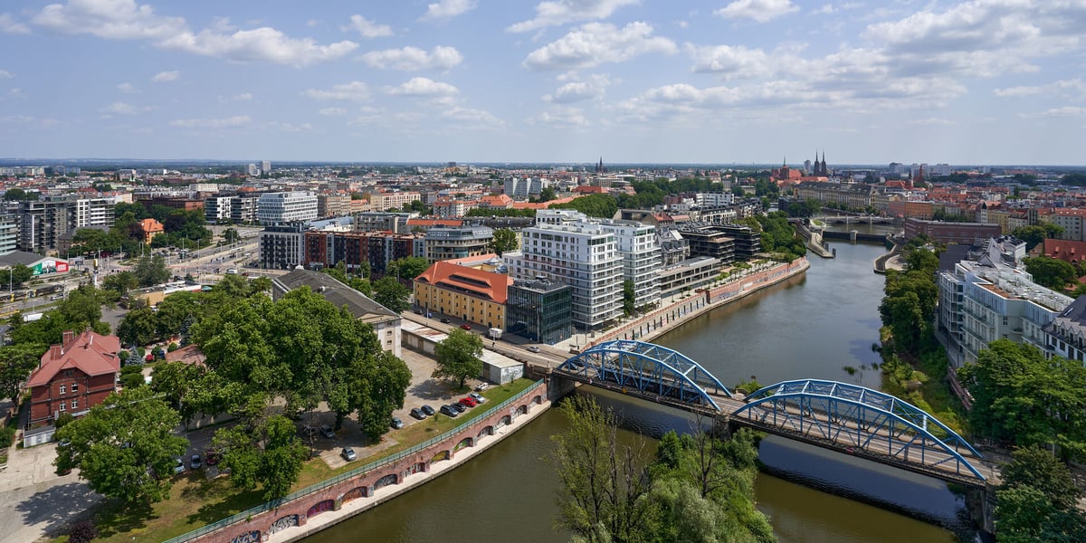 Panorama Wrocławia z dachu Atal Towers