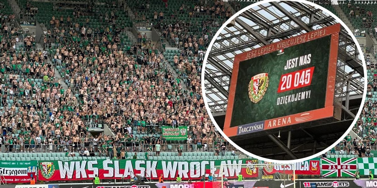 Wyświetlacz na stadionie informował o rekordowej frekwencji