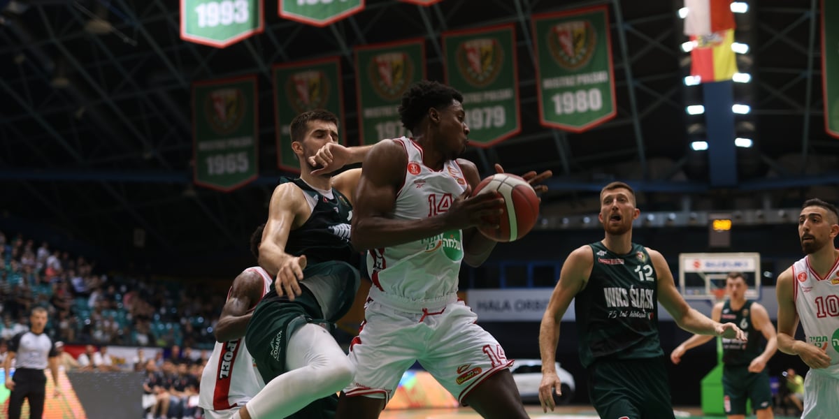 Mecz Śląsk Wrocław - Hapoel Tel Awiw w Orbicie. Zawodnicy obu drużyn