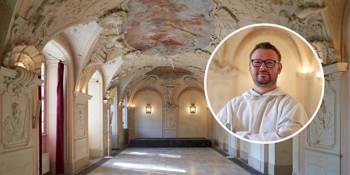 Ojciec Marcin Dyjak, dominikanin, dawny refektarz w klasztorze dominikanów we Wrocławiu