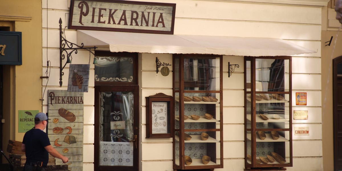 Wystylizowana na potrzeby filmu piekarnia 