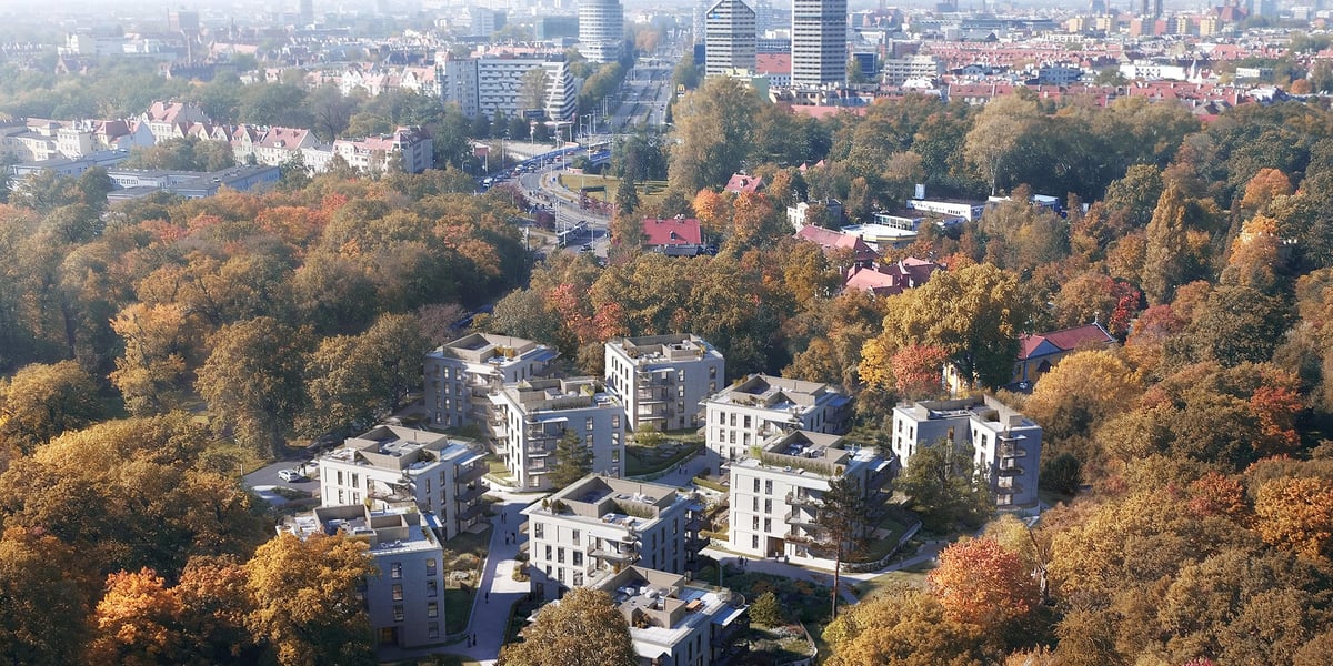 Wizualizacja Apartamentów przy Parku Szczytnickim w widoku panoramicznym