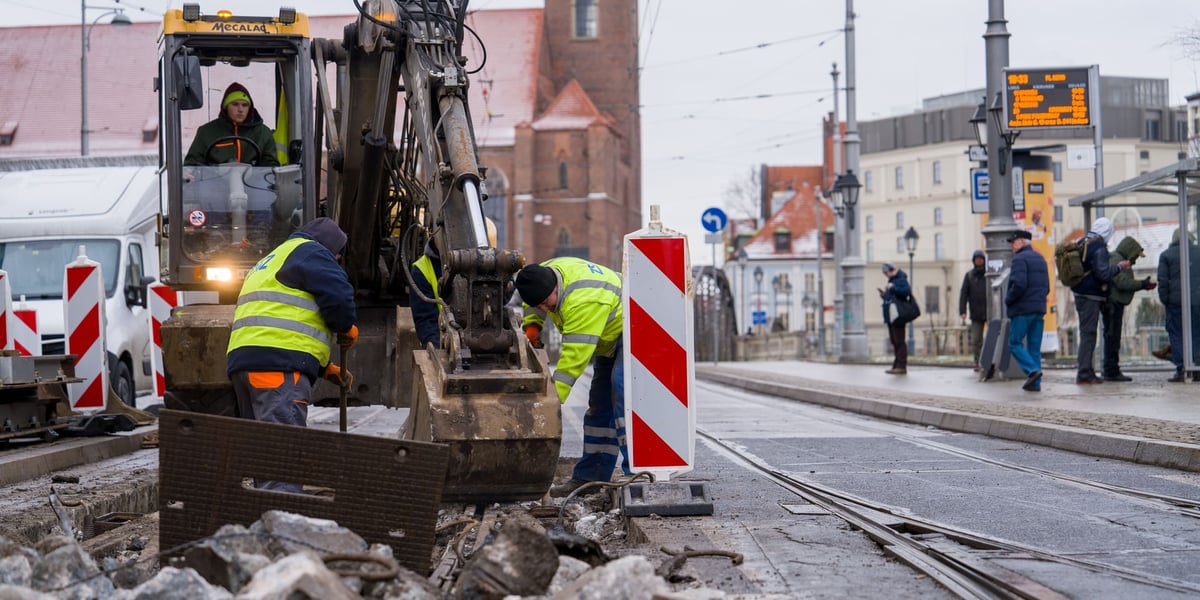 Prace torowe na placu Bema, 13.01.2024