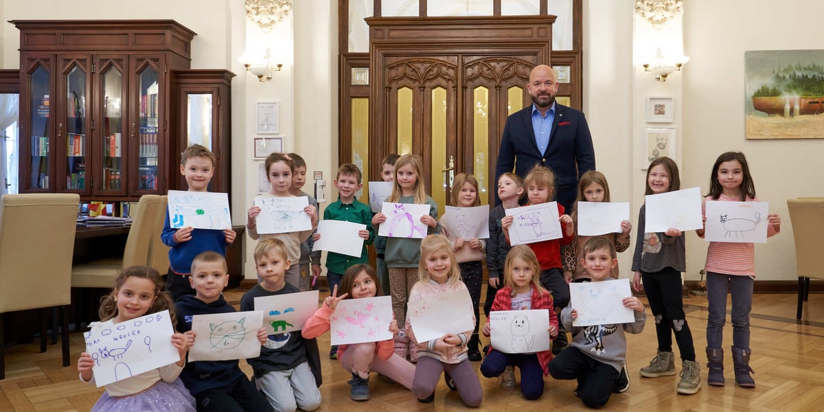 Wizyta przedszkolaków z Niepublicznego Przedszkola "Łobuziaki" u prezydenta Wrocławia