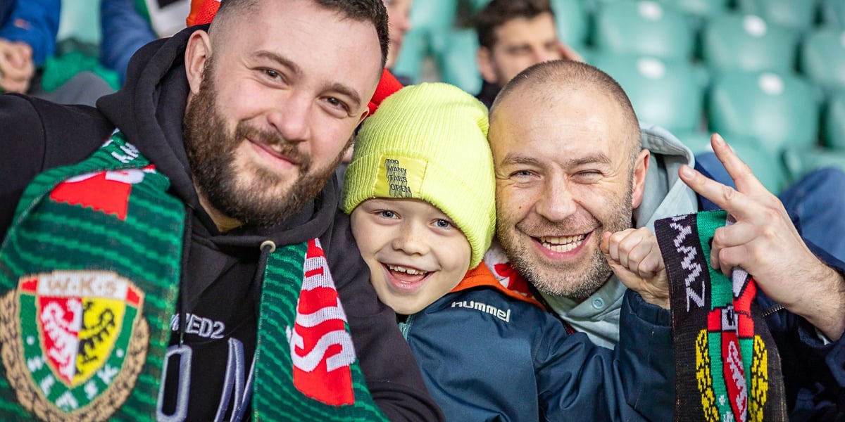 Kibice na meczu Śląsk Wrocław - Stal Mielec na Tarczyński Arenie