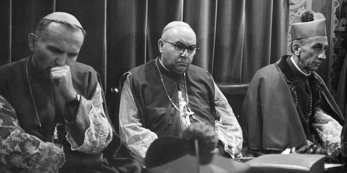 Od lewej: Karol Wojtyła, Bolesław Kominek, Antoni Baraniak