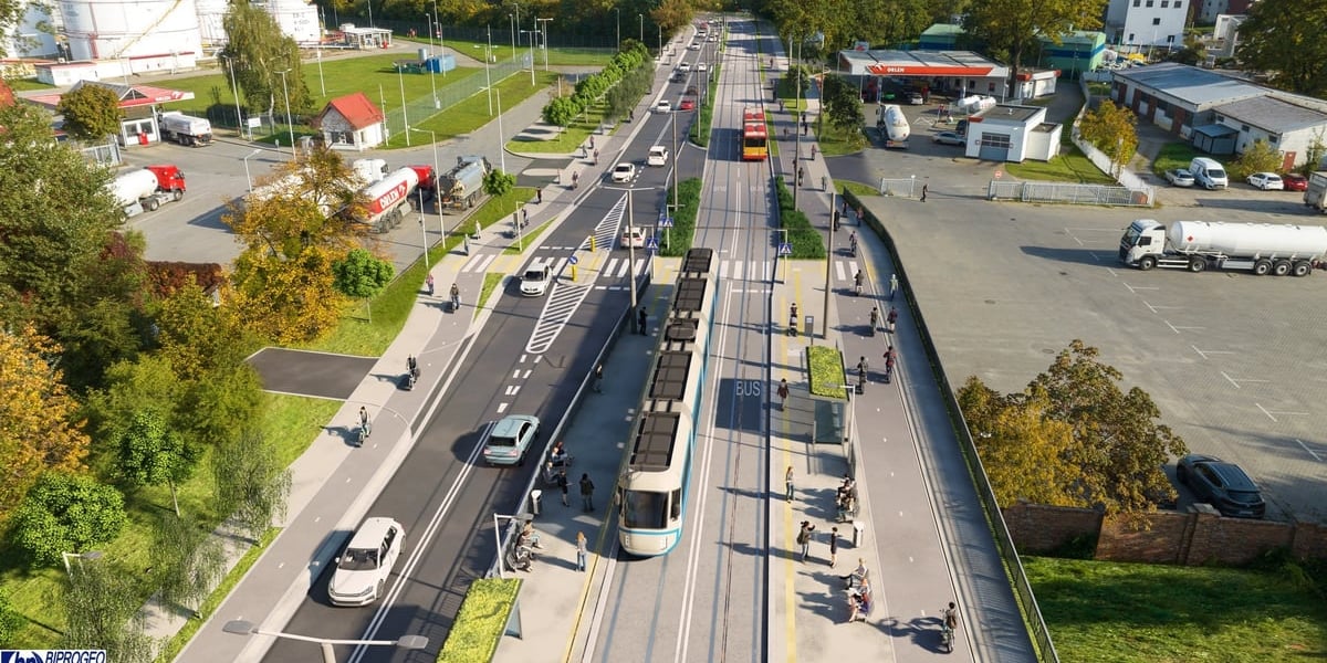Wizualizacja trasy autobusowo-tramwajowej (TAT) na Swojczyce