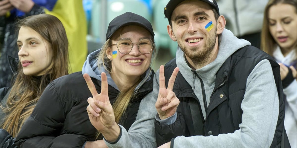 Kibice podczas meczu Ukraina - Islandia na Tarczyński Arenie