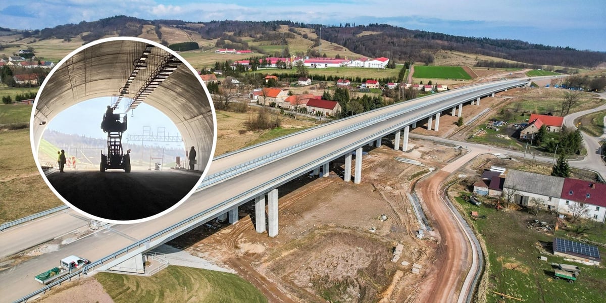 Na zdjęciu wiadukt oraz tunel na trasie S3 między Bolkowem a Kamienną Górą