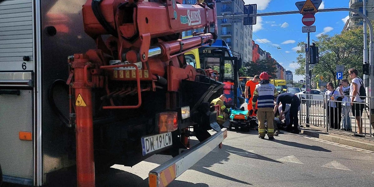 Skrzyżowanie Pułaskiego z Kościuszki chwilę po wypadku.