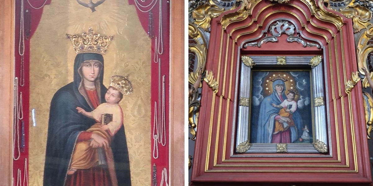Od lewej: Matka Boska Pocieszenia, obok Matka Boska z Podkamienia
