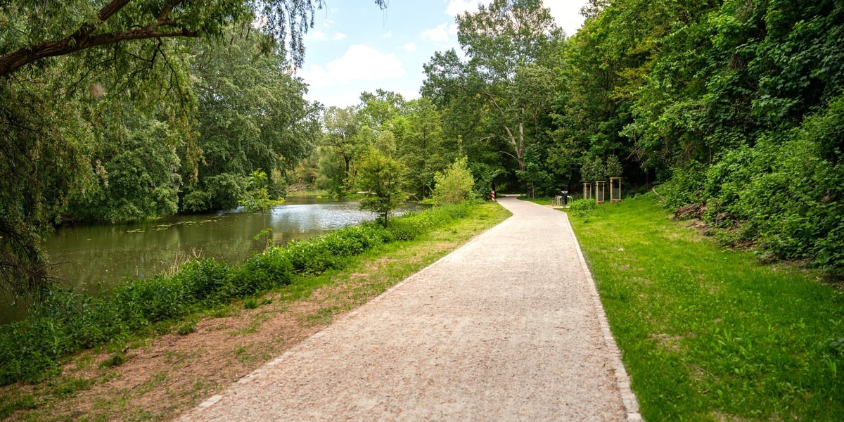 Nowa trasa pieszo-rowerowa wzdłuż Oławy na odcinku od Niskich Łąk do kładki Siedleckiej.