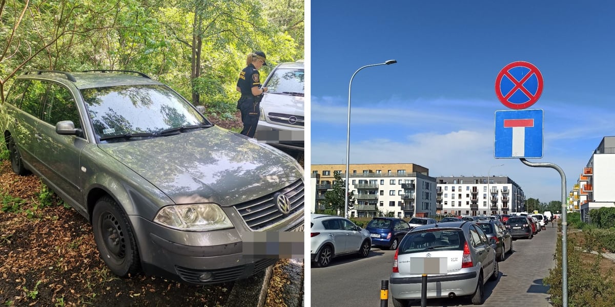 Przykłady niezgodnego z prawem parkowania 
