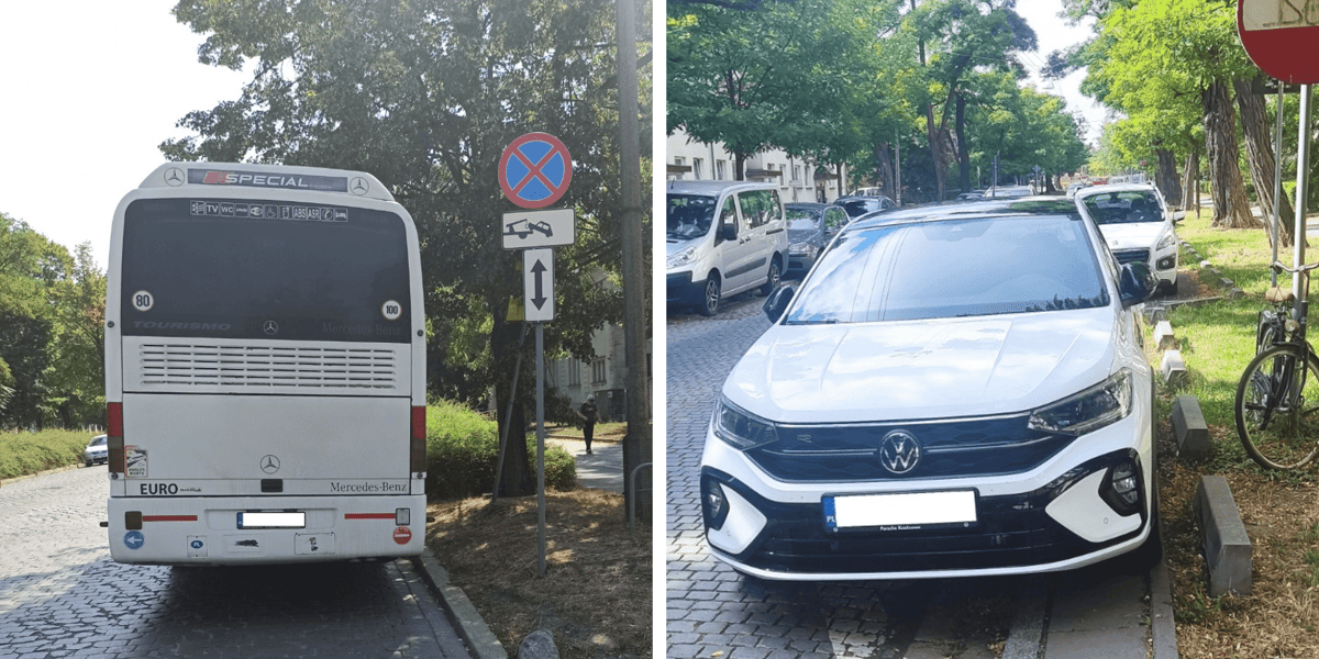 Przykłady nieprawidłowego parkowania
