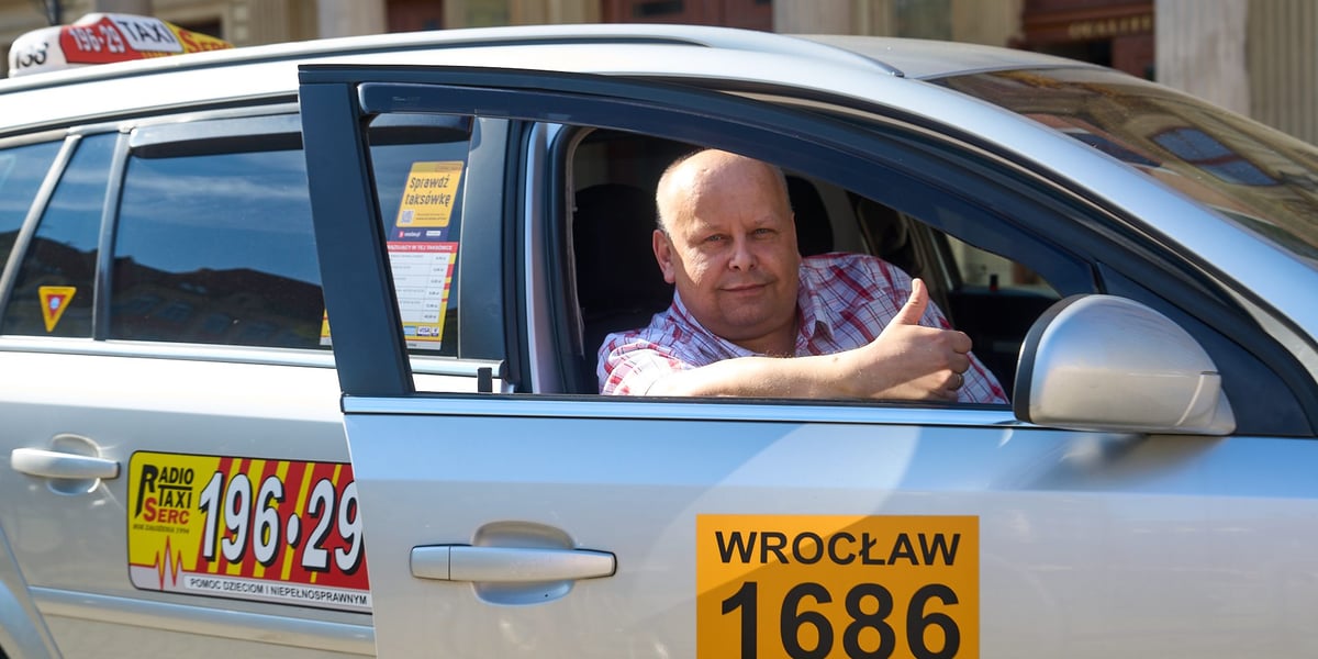 Rafał Zawisza, prezes korporacji Radio Taxi Serc, w niej kierowcy posiadają zweryfikowaną licencję taksówkarską