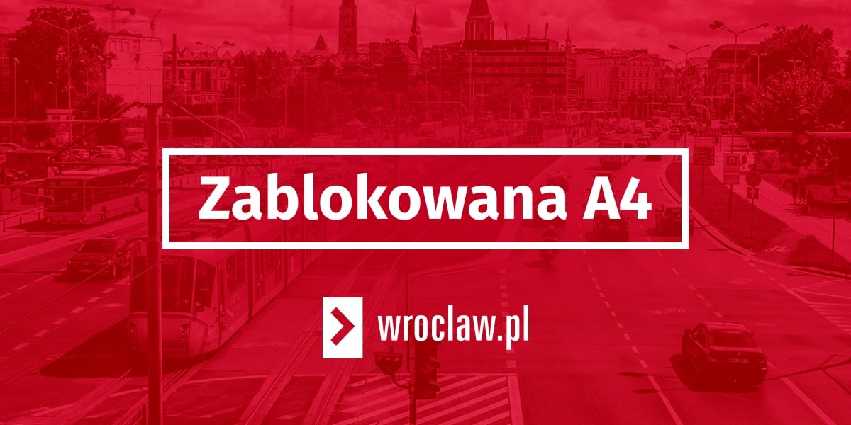 Czerwona plansza z napisem "zablokowana A4"