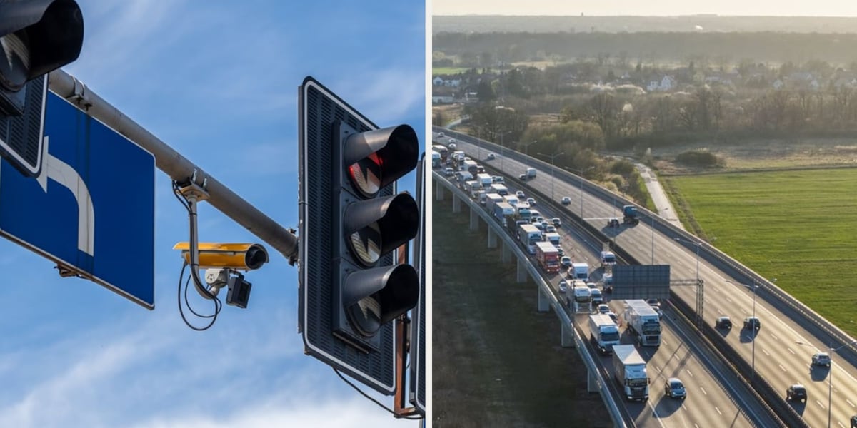 Żółte kamery na Gądowiance. Fotoradary systemu CANARD, samochody na AOW, zdjęcie lotnicze
