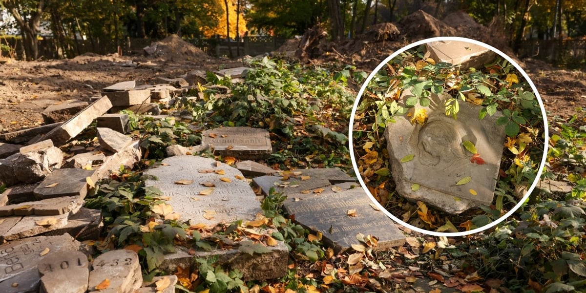 Stele odnalezione na cmentarzu przy ul. Krzyckiej