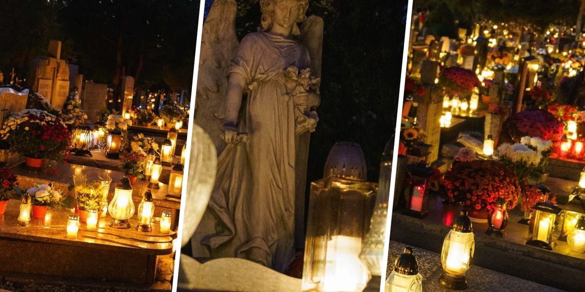 Płonące znicze na  wrocławskich nekropoliach, 1 listopada 2024 r. 