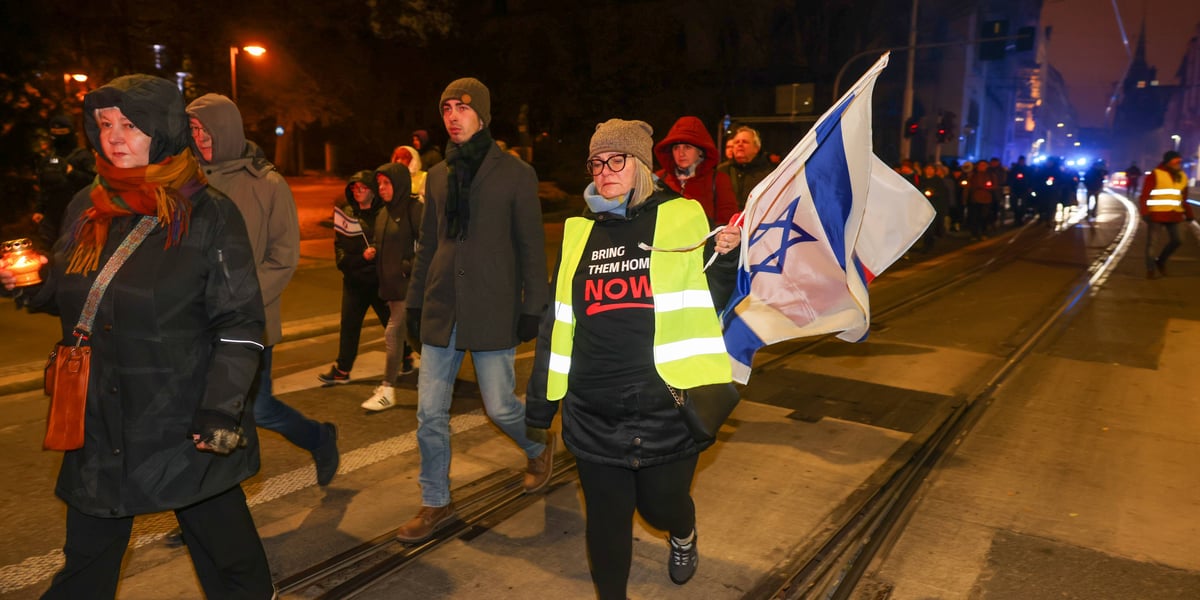 86. rocznica Nocy Kryształowej - marsz pamięci we Wrocławiu. 9 listopada 2024 