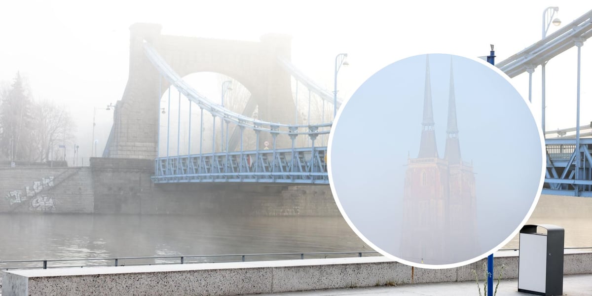 Wrocław we mgle - zdjęcia z poranka 29.12.2024 r. Most Grunwaldzki i wieże Katedry św. Jana Chrzciciela na Ostrowie Tumskim
