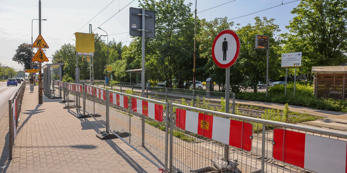 Zamknięte torowisko na ul. Kosmonautów