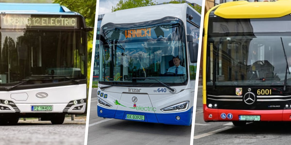 Na zdjęciu Solaris, Irizar i Mercedes - miejskie autobusy elektryczne  