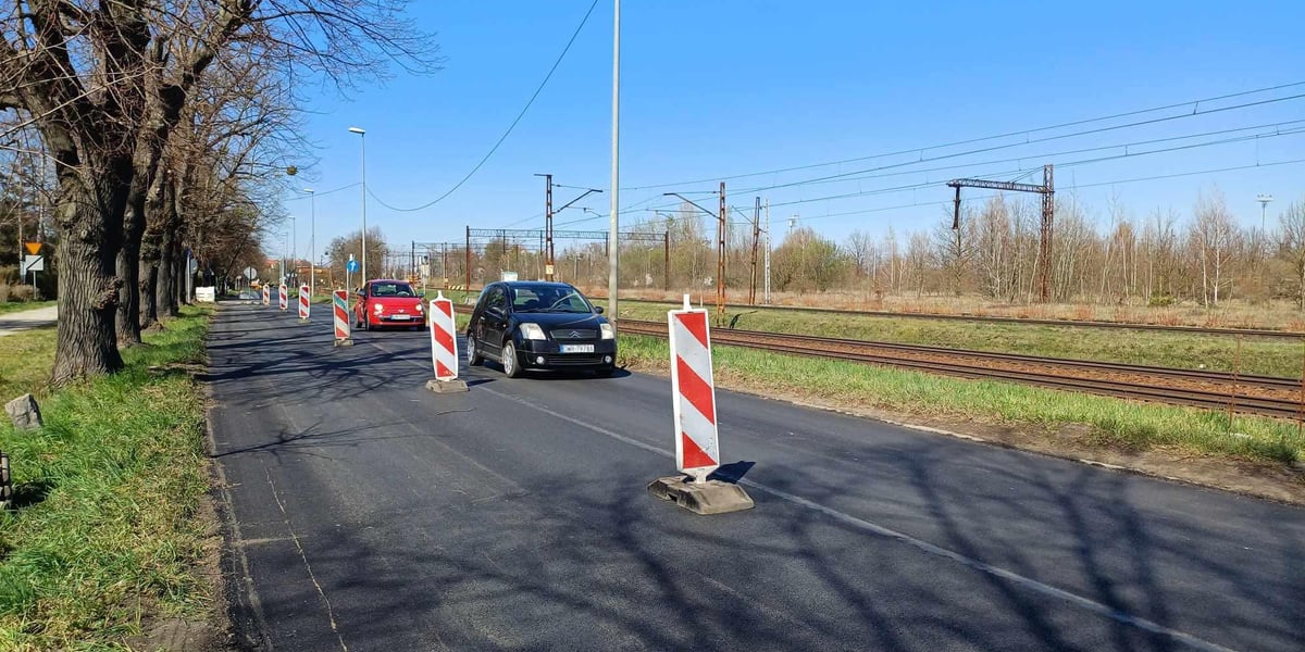 Mościckiego po wymianie nawierzchni, kwiecień 2025