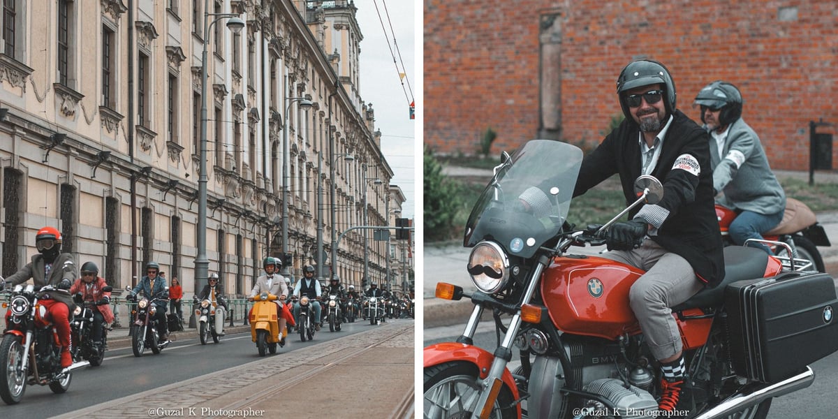 Kobiety i mężczyźni na motorach.  W niedzielę 18 maja niemal 300 motocyklistek i motocyklistów pojedzie w Distinguished Gentleman's Ride we Wrocławiu.