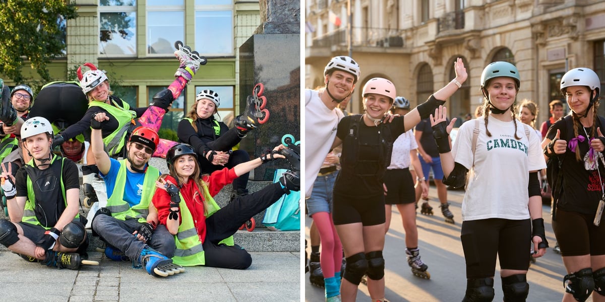 Kobiety i mężczyźni, podczas Night Skating Wrocław, 27 czerwca 2025
