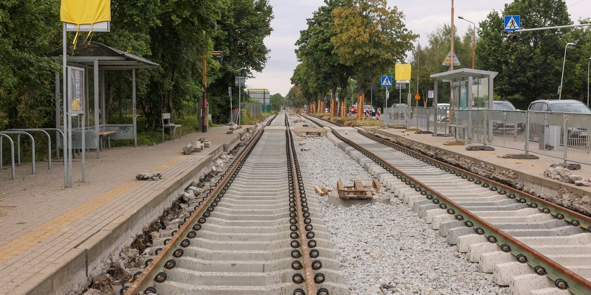 Remont torowiska na ulicy Kosmonautów 
